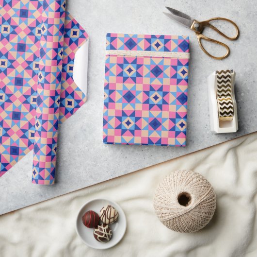 Moderne Ster Blok Quilt Cadeaupapier (Crafts)