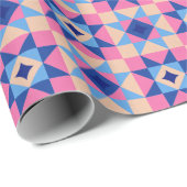 Moderne Ster Blok Quilt Cadeaupapier (Rol Hoek)