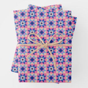 Moderne Ster Blok Quilt Inpakpapier Vel