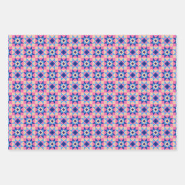 Moderne Ster Blok Quilt Inpakpapier Vel