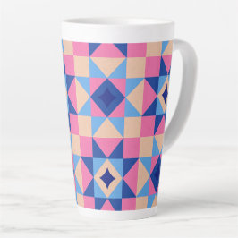 Moderne Ster Blok Quilt Latte Mok