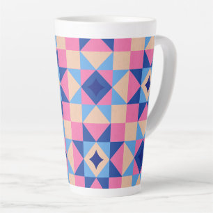 Moderne Ster Blok Quilt Latte Mok