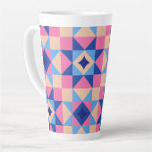 Moderne Ster Blok Quilt Latte Mok (Linkerhoek)