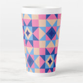 Moderne Ster Blok Quilt Latte Mok (Voorkant)