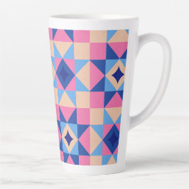 Moderne Ster Blok Quilt Latte Mok