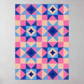 Moderne Ster Blok Quilt Poster (Voorkant)