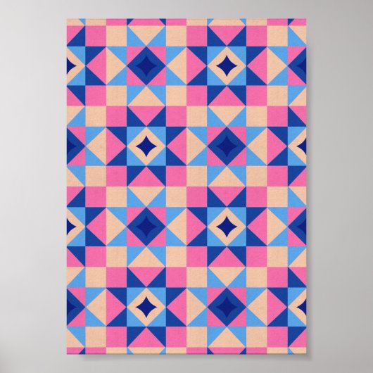 Moderne Ster Blok Quilt Poster (Voorkant)