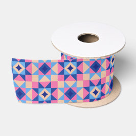 Moderne Ster Blok Quilt Satijnen Lint