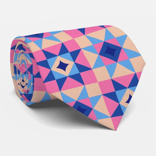 Moderne Ster Blok Quilt Stropdas (Opgerold)