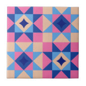 Moderne Ster Blok Quilt Tegeltje (Voorkant)