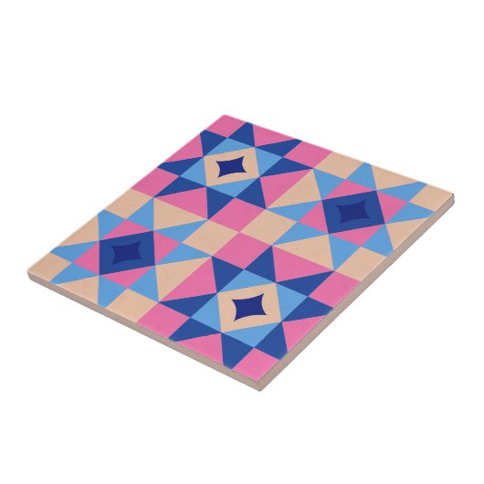 Moderne Ster Blok Quilt Tegeltje (Zijkant)