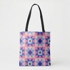 Moderne Ster Blok Quilt Tote Bag