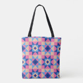 Moderne Ster Blok Quilt Tote Bag (Achterkant)