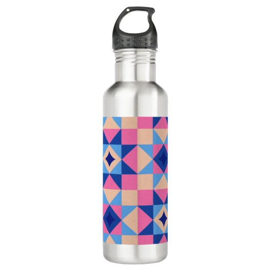 Moderne Ster Blok Quilt Waterfles (Voorkant)