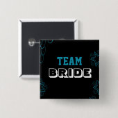 moderne ster floral Team Bride vrouwen Vierkante Button 5,1 Cm (Voorkant /achterkant)