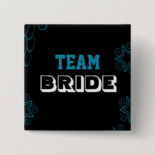 moderne ster floral Team Bride vrouwen Vierkante Button 5,1 Cm