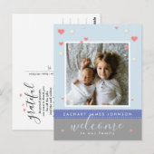 Moderne Ster Foto Geboorteaankondiging Briefkaart (Voorkant / Achterkant)