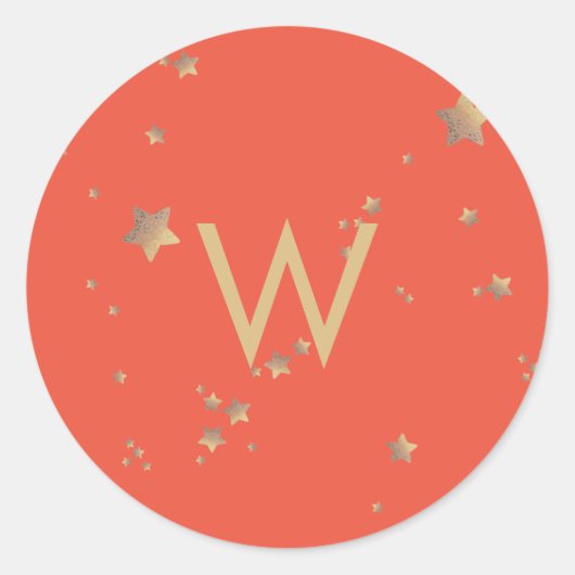 Moderne Ster Groen Kerse Rood Kerst Gelukkig Ronde Sticker (Voorkant)