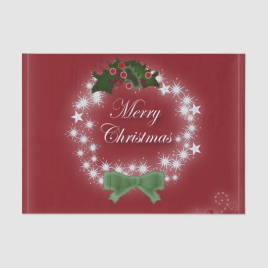 Moderne ster krans maretak Vrolijk kerstfeest Tissuepapier (Voorkant)