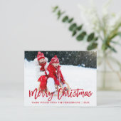 Moderne Ster Ster Kerst Rood van het Manuscript va Briefkaart (Staand voorkant)