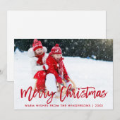 Moderne Ster Ster Kerst Rood van het Manuscript va Feestdagenkaart (Voorkant / Achterkant)