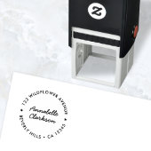 Moderne ster | Terugkeeradres voor Script Round Zelfinktende Stempel