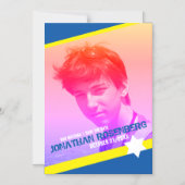 Moderne Ster van David Bar Mitswa datum reserveren Magnetische Uitnodiging (Voorkant)