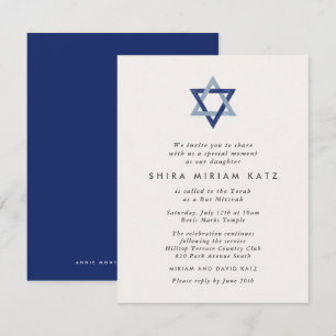 Moderne ster van David Mitzvah uitnodiging