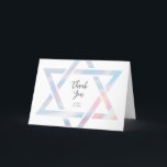 Moderne ster van David Pastel Bat Mitzvah Bedankkaart<br><div class="desc">Modern Star of David Pastel Bat Mitzvah Thank You Card heeft een unieke en moderne Star of David-omtrek in een prachtig holografisch effect.</div>