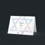Moderne ster van David Pastel Bat Mitzvah Bedankkaart<br><div class="desc">Modern Star of David Pastel Bat Mitzvah Thank You Card heeft een unieke en moderne Star of David-omtrek in een prachtig holografisch effect.</div>