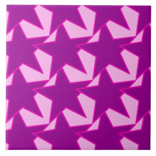 Moderne stergeometrie - amethist paars en roze tegeltje