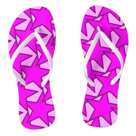 Moderne stergeometrie - paars en roze teenslippers (Voetbed)