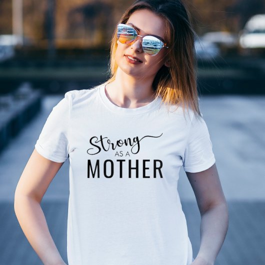 Moderne Sterke Moeder Chique Zwart Typografie Moed T-shirt