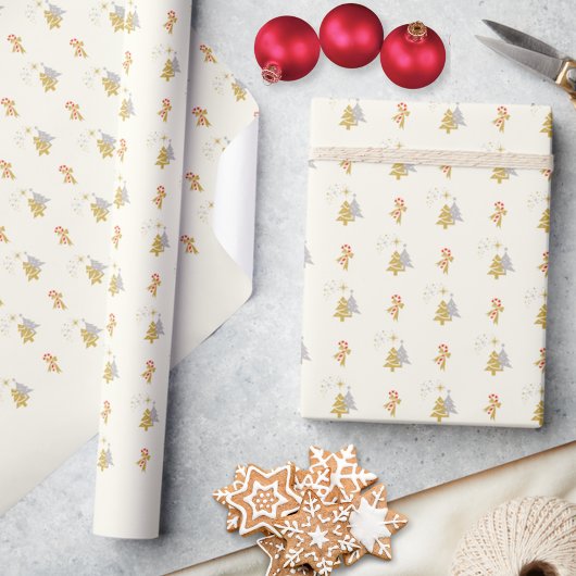 Moderne sterren Elegante minimalistische kerstboom Cadeaupapier