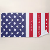 Moderne sterren en strepen gepersonaliseerd strandlaken (Voorkant)