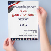 Moderne sterren en strepen voor altijd vlag herden flyer (Hand)