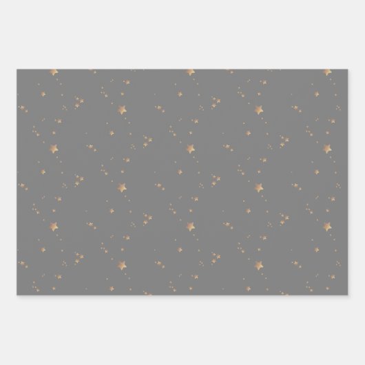 Moderne sterren | Minimale grijze late feestdag Inpakpapier Vel (Voorkant 3)