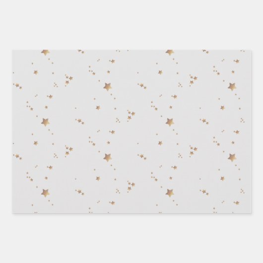 Moderne sterren | Minimale grijze late feestdag Inpakpapier Vel (Voorkant 2)