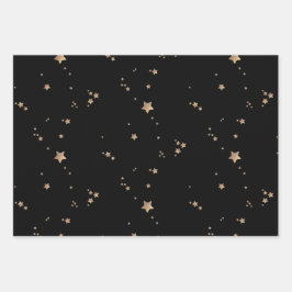 Moderne sterren | Minimale grijze late feestdag Inpakpapier Vel