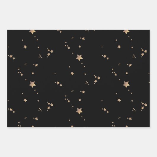 Moderne sterren | Minimale grijze late feestdag Inpakpapier Vel (Voorkant)