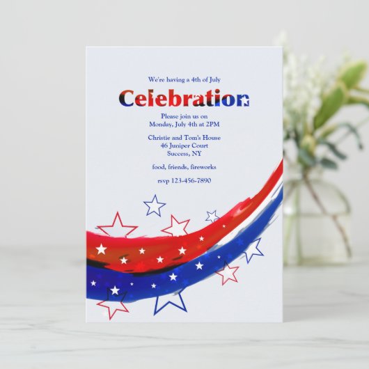Moderne sterren op 4 juli kaart (Staand voorkant)