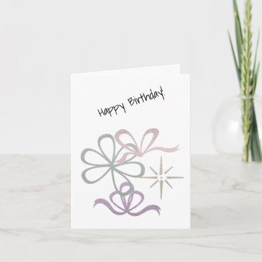 Moderne sterren & ribbons Heart's Kaart (Voorkant)