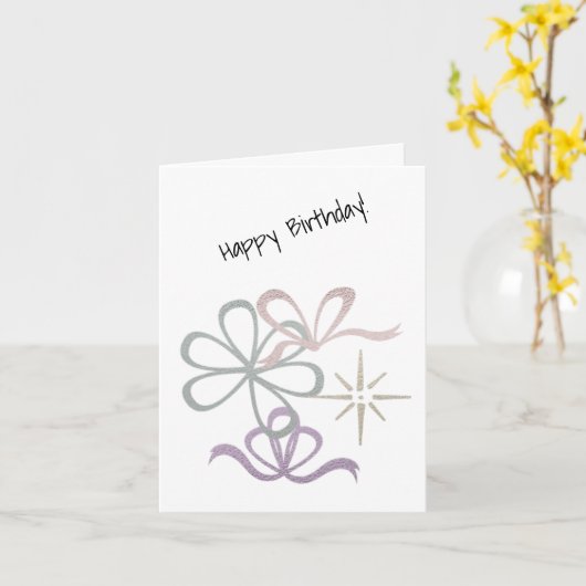 Moderne sterren & ribbons Heart's Kaart (Gele Bloem)