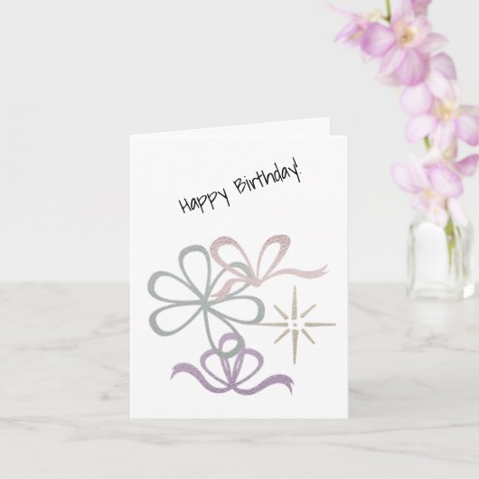 Moderne sterren & ribbons Heart's Kaart (Orchidee)