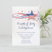 Moderne sterren & Stripes 4 juli uitnodiging (Staand voorkant)
