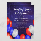 Moderne sterren & Stripes 4 juli uitnodiging (Voorkant / Achterkant)