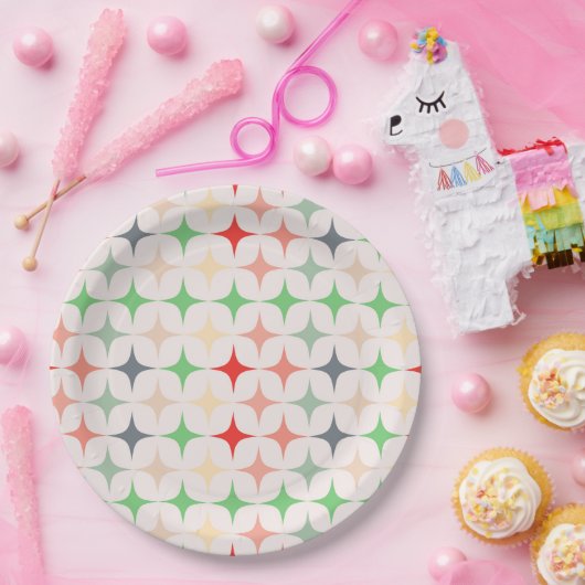 Moderne sterren uit de middeleeuwen in kerstkleure papieren bordje (Feest)