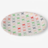 Moderne sterren uit de middeleeuwen in kerstkleure papieren bordje (Gekanteld)