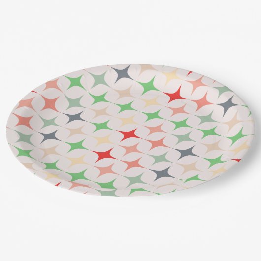 Moderne sterren uit de middeleeuwen in kerstkleure papieren bordje (Gekanteld)