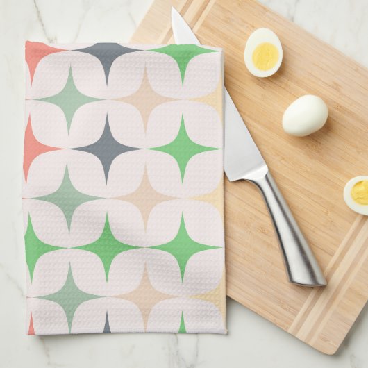 Moderne sterren uit de middeleeuwen in kerstkleure theedoek (Quarter Fold)